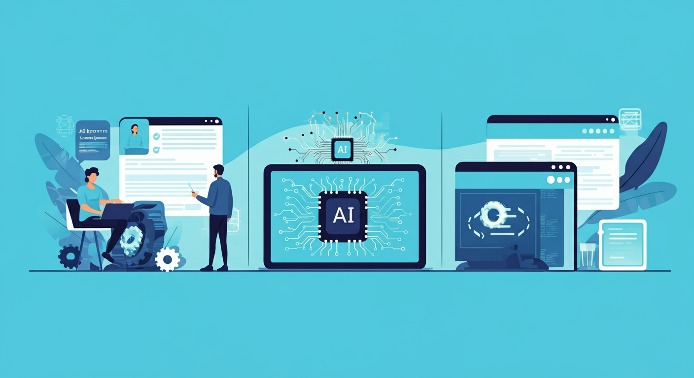AI coding workflow showing developer prompt, AI agent processing, and code output